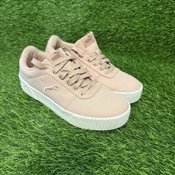 Puma Carina Sneakers Women Size 10 White Pink Toe Heel Soft Foam‎ Plus - Picture 2 of 6